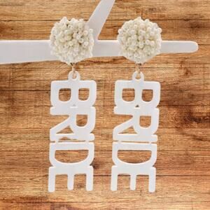 BRIDE Earrings Beaded Acrylic